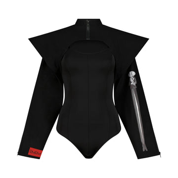 Black Jeans Jacket with a Track Suit - Surrealism Art Collection