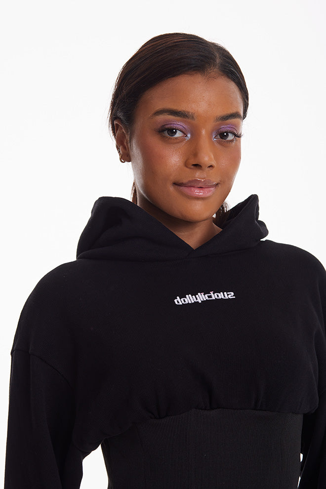 Corset-Style Cropped Hoodie | Doll x RMRM