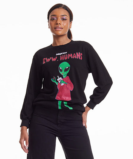 Alien Print Crewneck Sweatshirt | Doll x RMRM